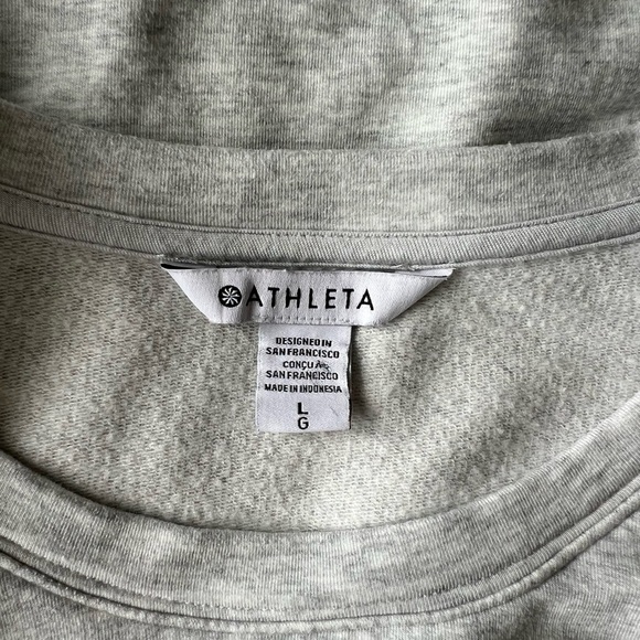 Athleta: Lombard Ruched Gray Crew Neck Sweatshirt: Size Large - Picture 7 of 9